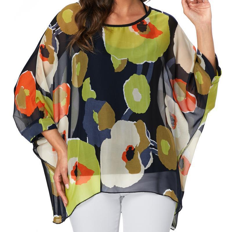 Plus Size Women's Seaside Sun Protection Clothing Bikini Blouse