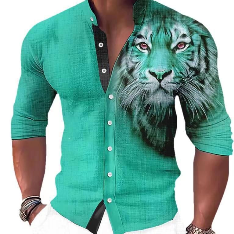 Men's Shirt Stand Collar Printing