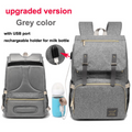 Zaino Mamma Valstrend Waterproof Milk Daddy con porta-bottiglia, USB, riscaldamento e scomparto per gravidanza, nero e spazioso