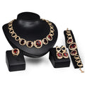 Set di gioielli da donna Valstrend con oro, gemme blu e dettagli eleganti, perfetto per matrimoni e occasioni speciali.