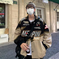 Giacca da uomo stile americano per motociclista, design di nicchia, in pelle nera con dettagli robusti e chiusure a zip, marca Valstrend.
