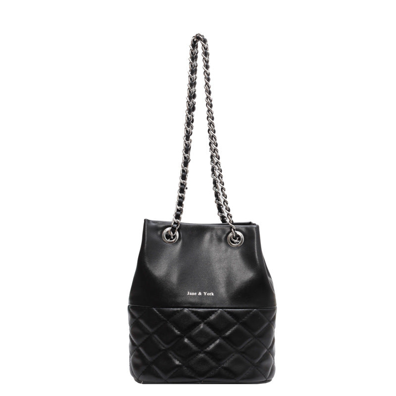 Borsa a tracolla donna in stile coreano, semplice, con superficie diamantata e un'ampia spalla singola, marca Valstrend.