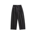 Pantaloni casual retrò di colore solido Valstrend shop, stile semplice e comodo, visualizzati in dettaglio.