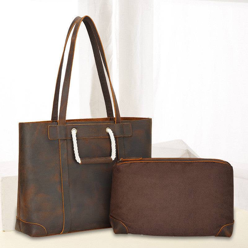 Borsa donna retrò in pelle con strato superiore, stile vintage, marca Valstrend, dettagli eleganti e design raffinato