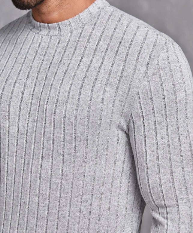 Maglione casual a maniche lunghe in tinta unita con scollo tondo di Valstrend shop, in tessuto morbido e comodo.