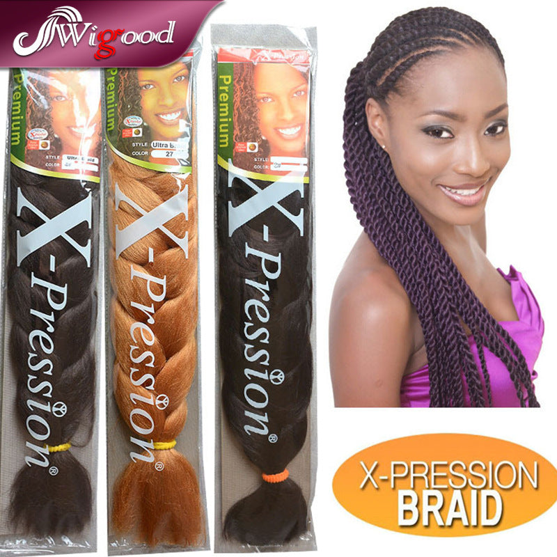 Capelli afro sintetici XpressionBraid Valstrend, parrucca naturale europea e americana, neri e colorati intrecci misti