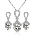 Set di gioielli da sposa con collana e orecchini in zirconio, elegante accessorio nuziale Valstrend per spose.