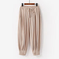 Men's Loose Plus Size Wide-leg Knickerbockers Cotton Linen Straight Tang Suit Casual Pants