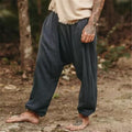 Pantaloni casual da uomo in cotone e lino di colore sólido, vestibilità allentata e stile informale, marca Valstrend.