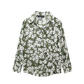 Temperament Leisure Flower Print Loose Casual Shirt