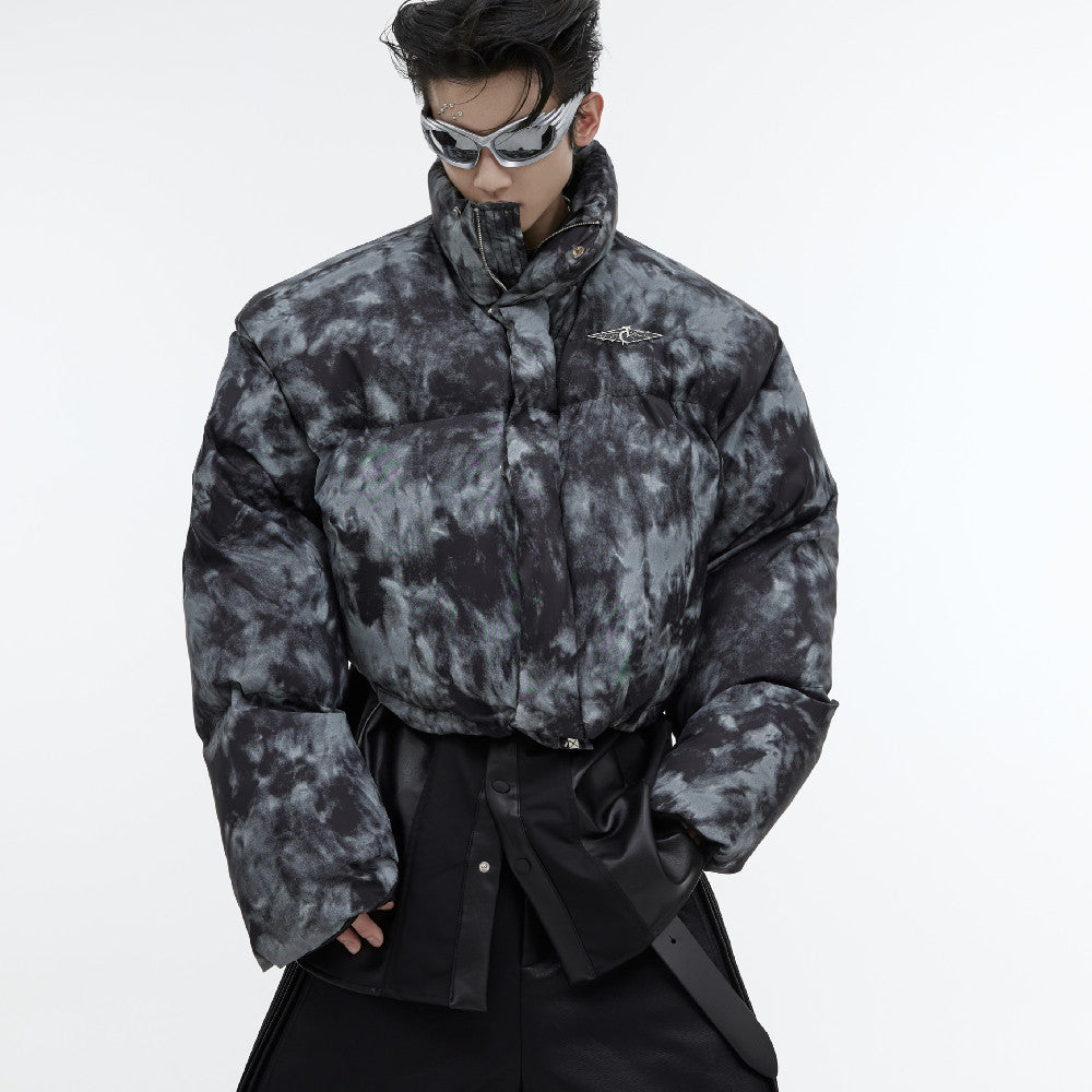 Giacca in cotone Valstrend con design tie-dye a breve, stile di gruppo piccolo, tessuto leggero e moderno.