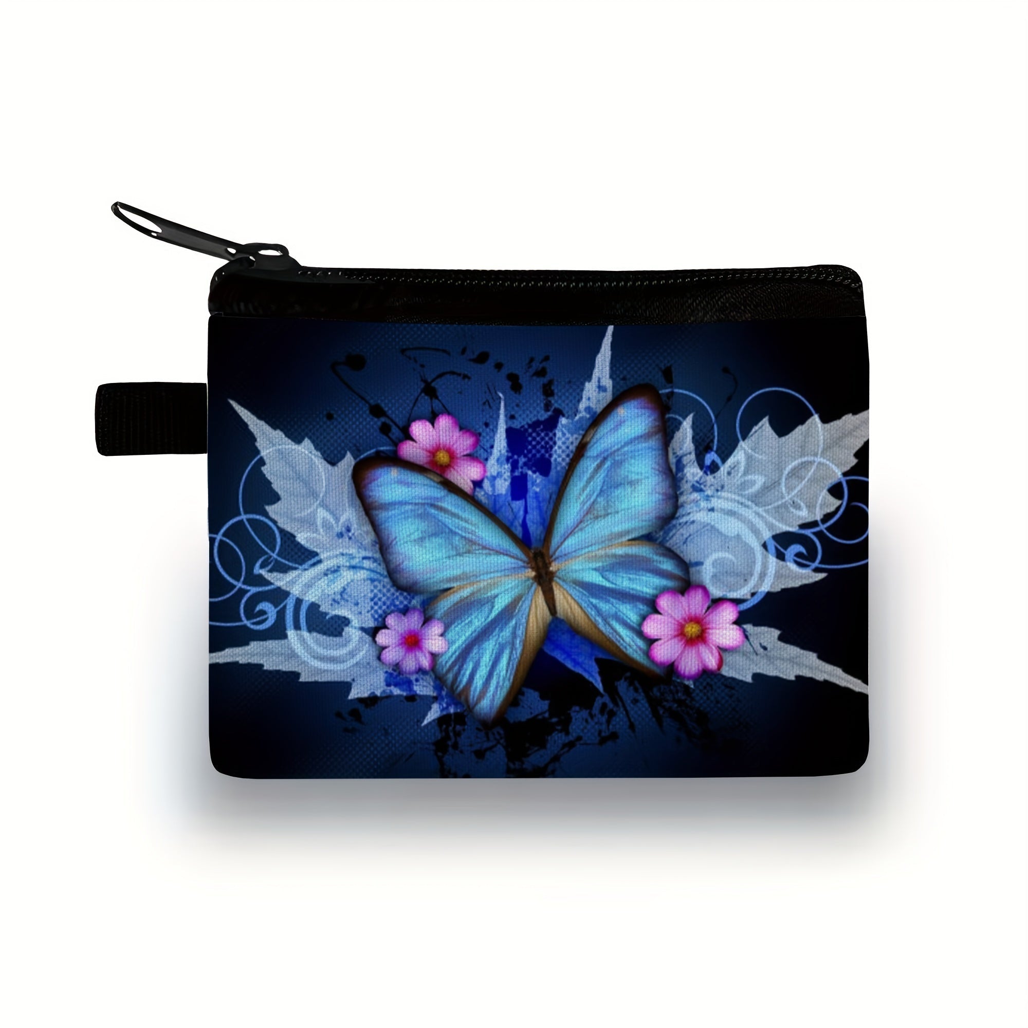 Portafoglio donna con stampa farfalla Valstrend, portamonete con zip, porta chiavi e carte, in poliestere lavabile a mano.