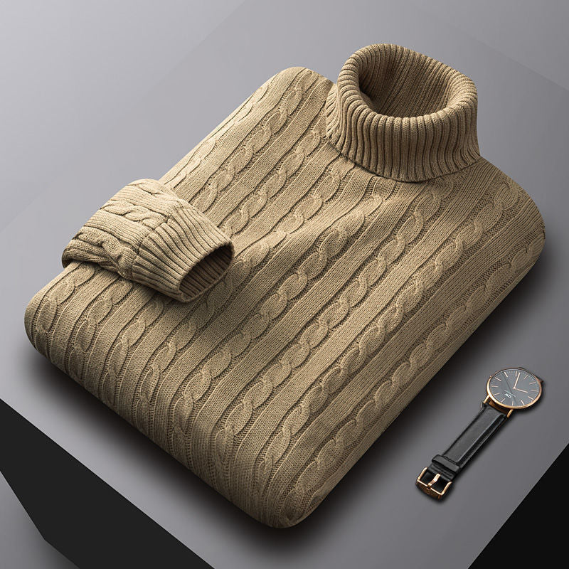 Maglione a collo alto in pile spesso e termico Valstrend, morbido e caldo, con cuciture complesse e stile casual.