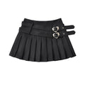 College Style Age-reducing Double Waist Heart Buckle Skirt
