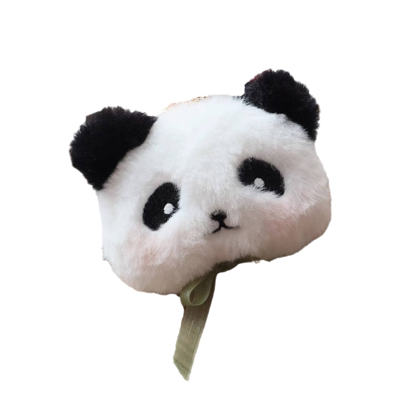 Borsa in peluche con ricamo panda invernale, catena di perle e dettagli eleganti, linea Valstrend Shop.