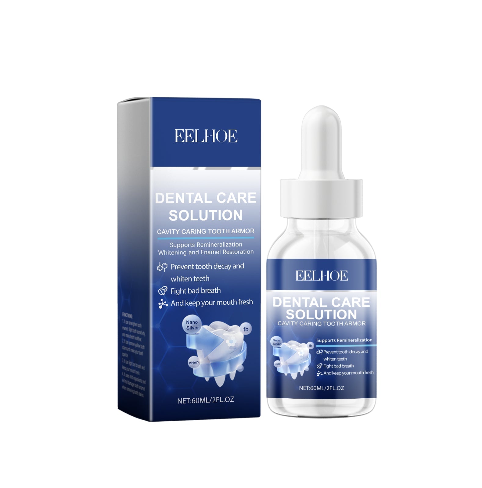 Brightening and whitening teeth whitening care solution
