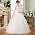 Abito da sposa primaverile 2021 Valstrend, tessuto a garza, spalle sottili, decorazioni in pizzo floreale, stile coreano elegante