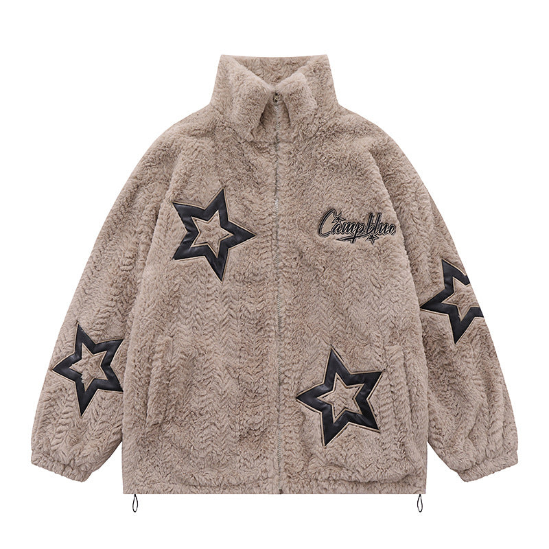 Winter Patch XINGX Embroidered Lamb Wool Loose Outside