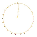 Collana corta con pendente di perle rotonde in zirconia colorata, ornamento elegante, brand Valstrend Shop.