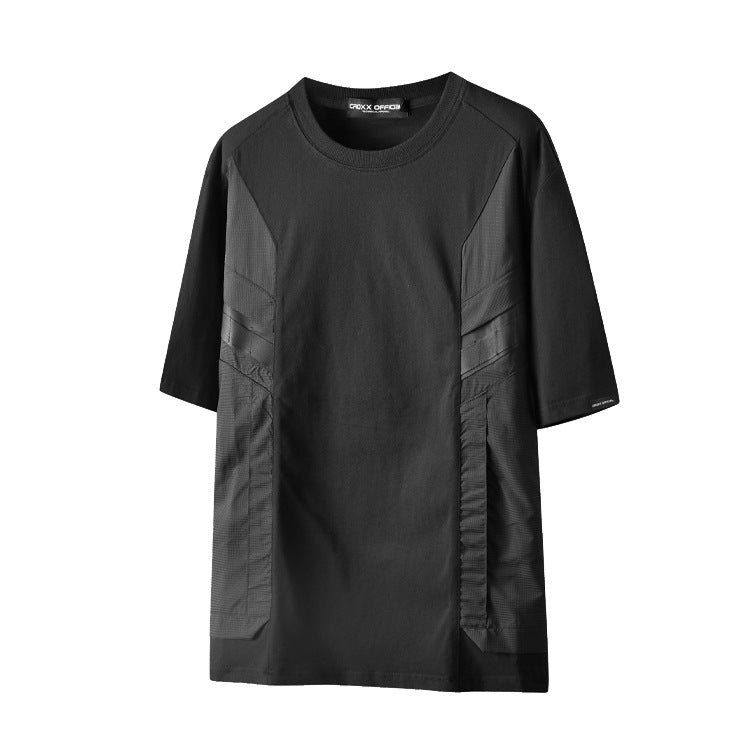 Summer Outdoor Patchwork Pocket Breathable Short-sleeved T-shirt
