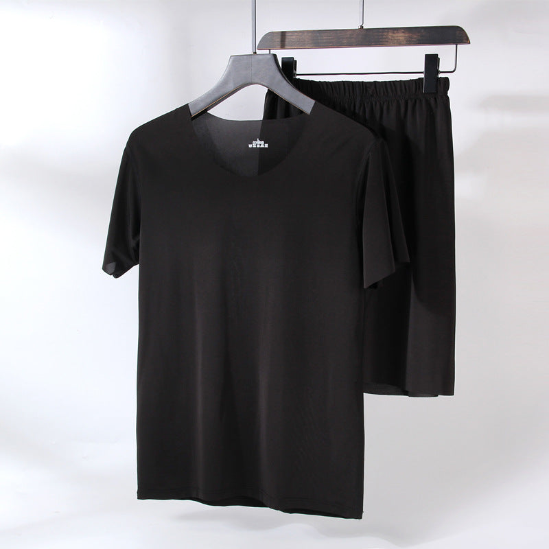 Shorts da uomo Valstrend in tessuto leggero per l'home wear, maniche corte e stile comodo, ideali per il relax domestico