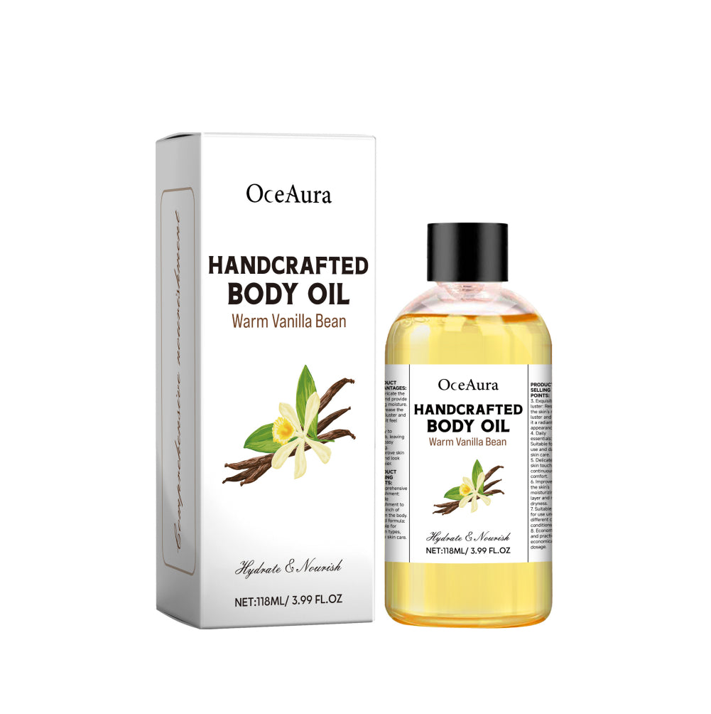 Warm Vanilla Bean Body Oil Nourishes The Skin
