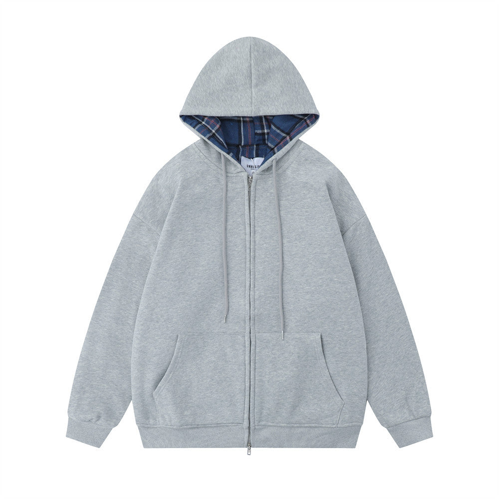Cardigan con cappuccio semplice a tinta unita da uomo Valstrend, maglione comodo e versatile in stile casual.