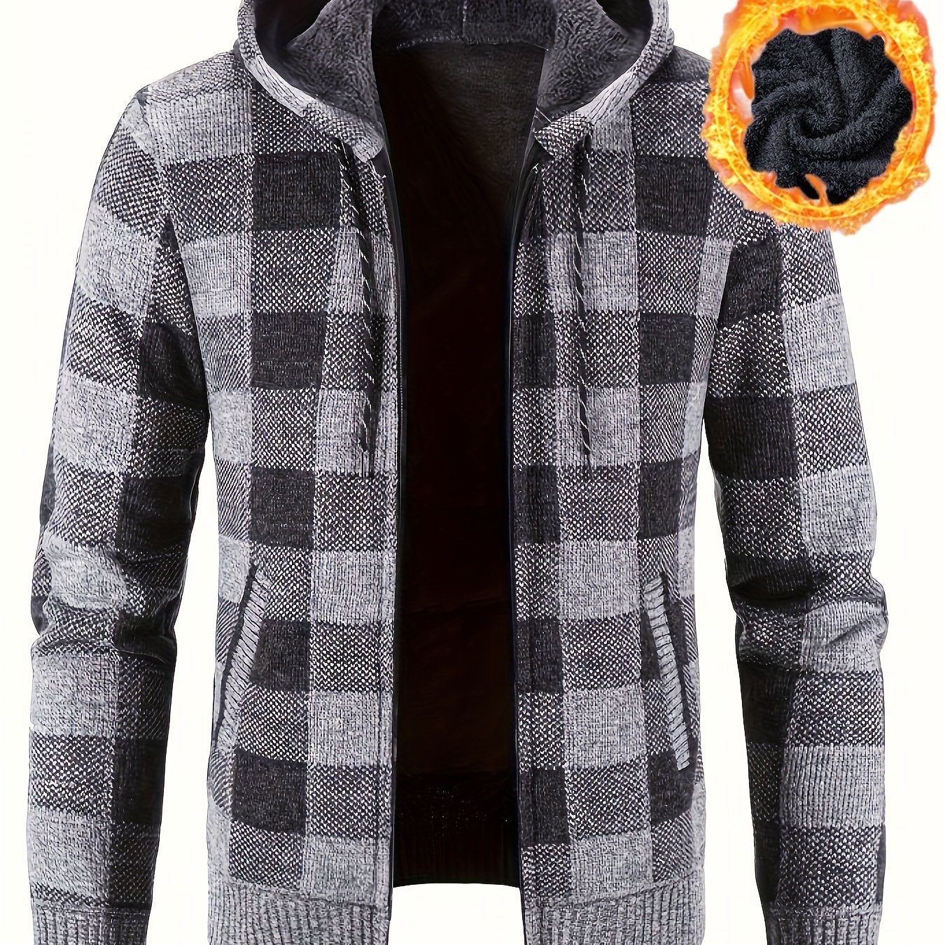 Cardigan con cappuccio in maglia All Match Valstrend, giacca casual da uomo calda e leggermente elasticizzata per autunno inverno