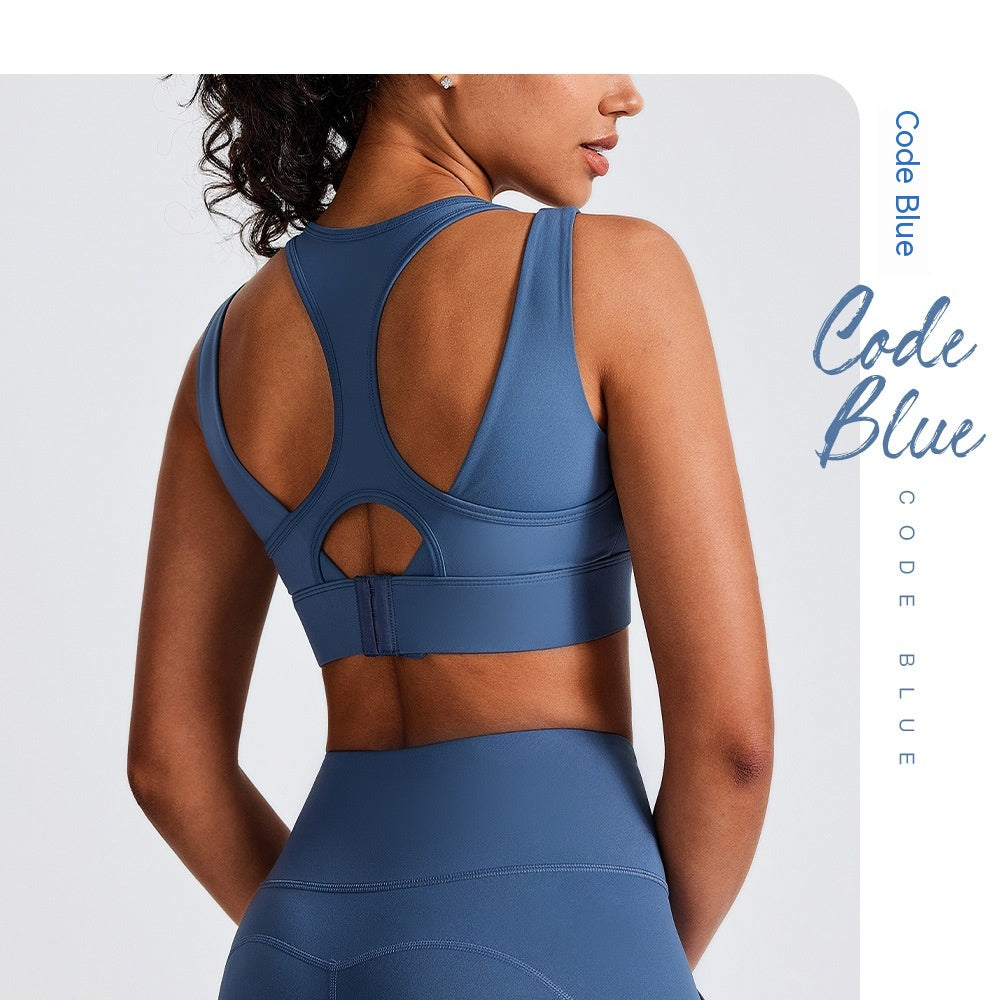 Giacca sportiva da donna Valstrend, gilet da corsa shockproof, con schiena aperta e design yoga, tessuto elastico e traspirante