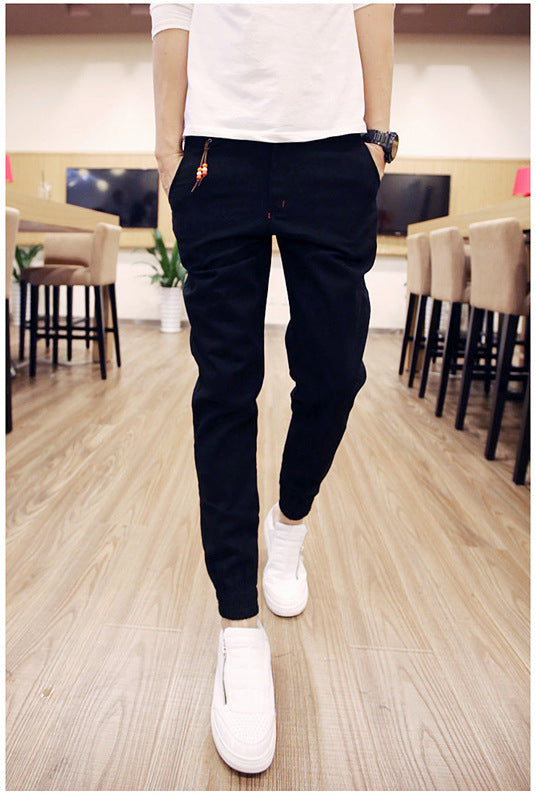 Pantaloni casual slim da uomo Valstrend, stile coreano, in tessuto leggero, con dettagli moderni e vestibilità comoda.