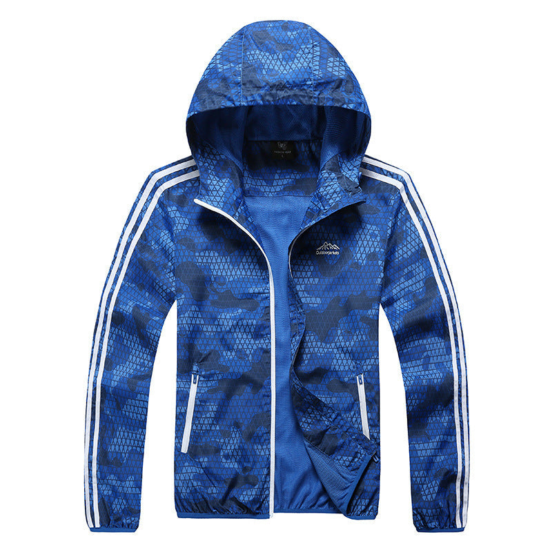 Giacca leggera da uomo Valstrend, giacca sportiva outdoor, traspirante, impermeabile, protezione dal sole, a maniche lunghe estate