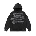 Felpa con cappuccio stampata con lettere inglesi da uomo, marchio Valstrend, dettaglio del design con lettere nere su sfondo chiaro