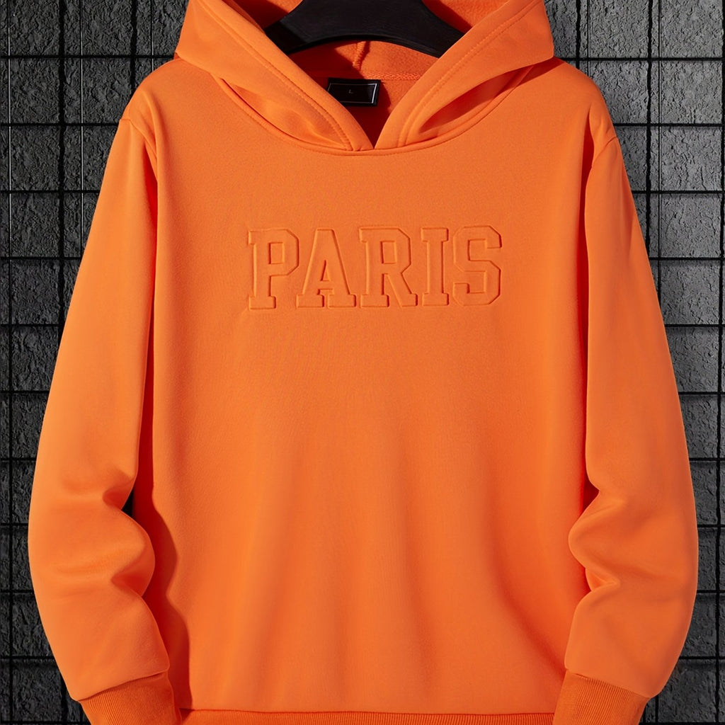 Felpa con cappuccio "Paris" di Valstrend, felpa casual da uomo con stampa e cappuccio, morbida e comoda.