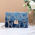 Chic Denim Crossbody Bag for Women - Casual Flap Design with Secure Lock Closure, Lightweight & Portable Commuter Purse