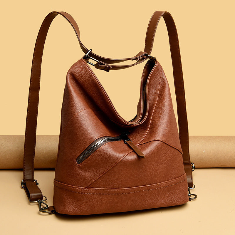 Borsa donna in pelle morbida Valstrend, grande capacità, tracolla moda femminile in pelle di alta qualità.