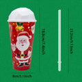 Christmas Santa Tumbler with Straw and Lid - 1pc Reusable Plastic Cup for Cold Drinks, Festive Red Holiday Design, Ideal for Office, Camping, Parties - No Assembly Required