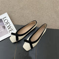 Scarpe femminili Valstrend stile classico francese con punta quadrata flat, design elegante e confortevole.
