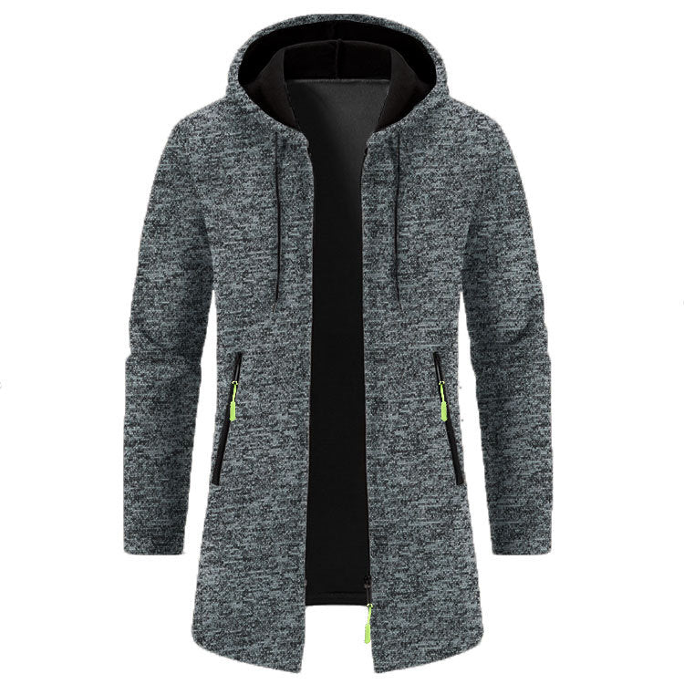 Cardigan da uomo con cappuccio, morbidamente sottile in velluto, taglie forti, modello largo e morbido, brand Valstrend.
