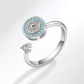 Anello spinning in argento sterling S925 di Valstrend, stile europeo e americano, con finitura lucida e dettagli eleganti.