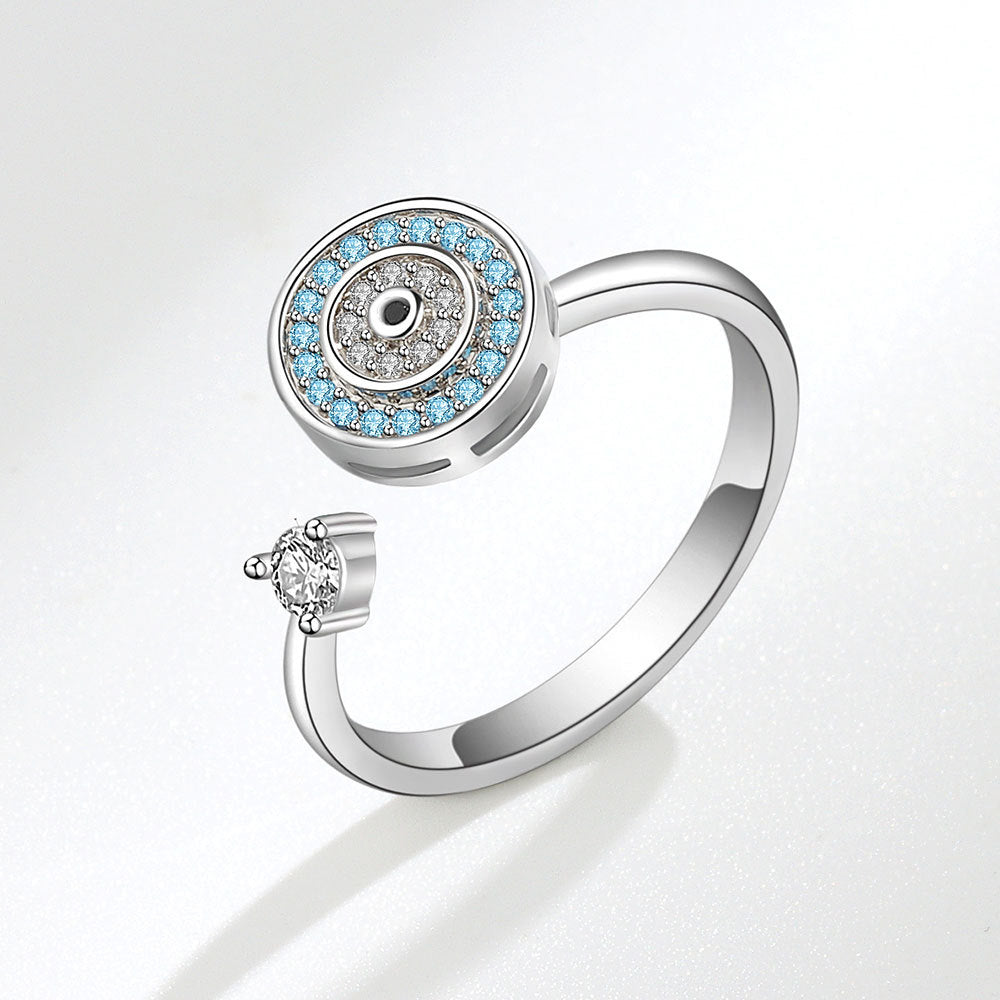 Anello spinning in argento sterling S925 di Valstrend, stile europeo e americano, con finitura lucida e dettagli eleganti.