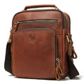 Borsa uomo in pelle Crazy Horse Valstrend, tracolla singola in pelle marrone con dettagli classici e spazioso scomparto.