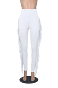 Pantaloni bandage a vita alta per donna, stile europeo ed americano, con nappe, ideali per primavera e autunno, di Valstrend.