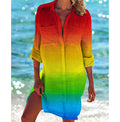 Giacca bikini da donna con stampa da spiaggia, ideale per vacanze, marca Valstrend, mostra dettagli del tessuto e design estivo.