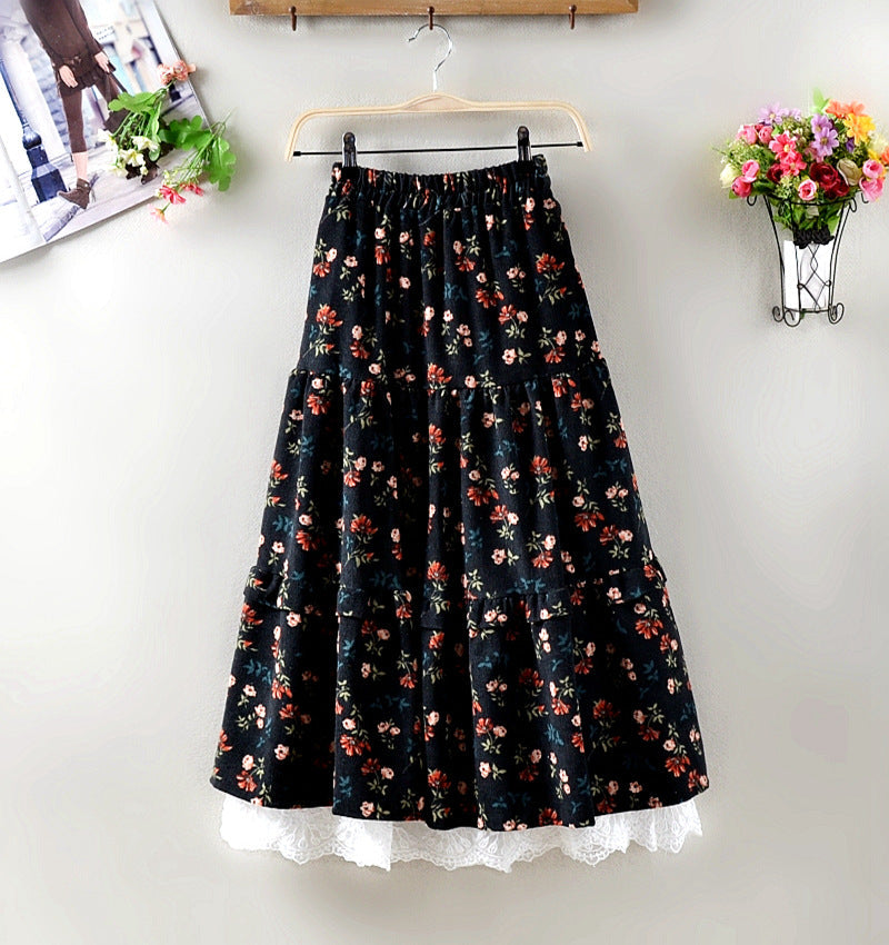 Lace All-match Long Skirt Pettiskirt