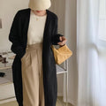 Cardigan da donna valstrend, maglione a maniche lunghe in tinta unita autunnale, in maglia, stile coprispalle di media lunghezza