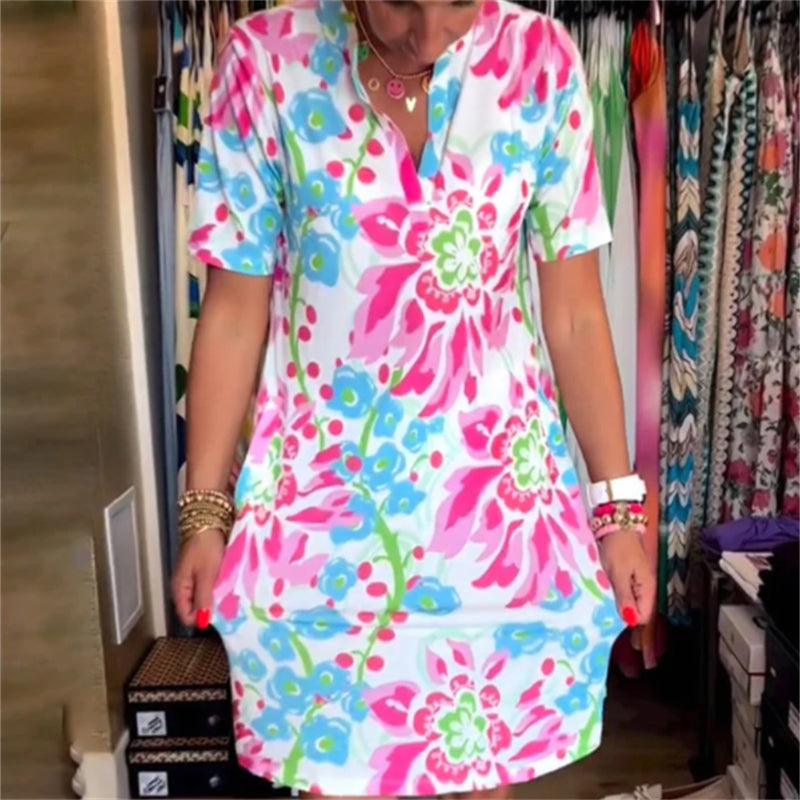 Women's Fashion Casual Digital Printing Loose Dress