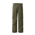Loose Casual Drawstring Ankle-tied Multi-pocket Cargo Pants Men