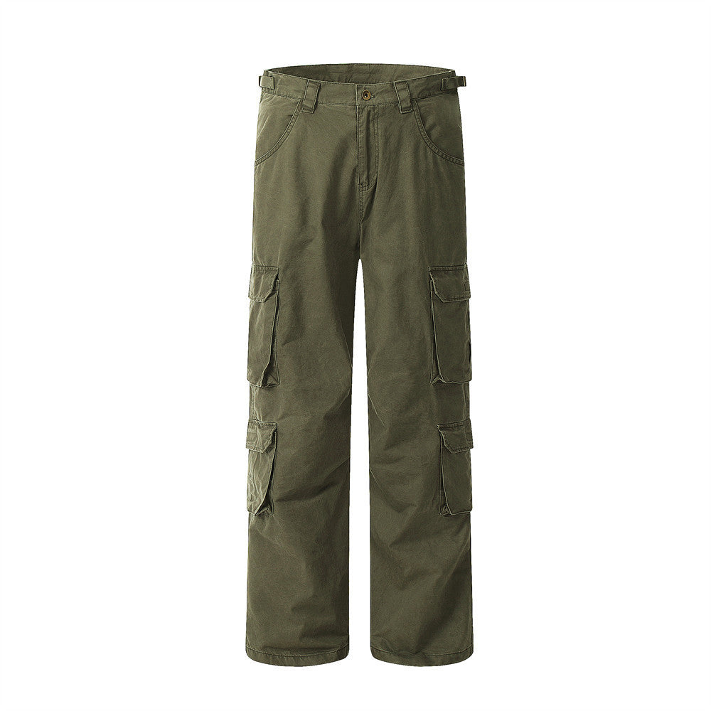 Loose Casual Drawstring Ankle-tied Multi-pocket Cargo Pants Men