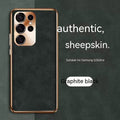 Custodia in pelle di pecora Valstrend con occhielli per telefono, elegante e protettiva, visualizzata in dettaglio in questa immagine.