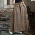 Retro Women's Elastic Waist A- Line Skirt Tie-dyed Distressed